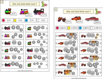 Mathemonsterchen Schweizer Franken