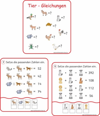 Mathemonsterchen - Rätsel-Gleichungen